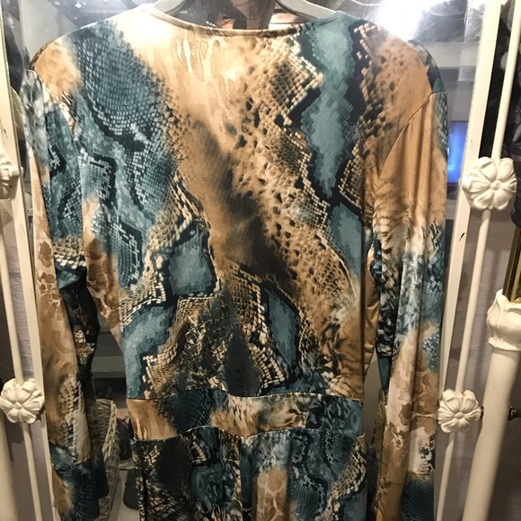 Snake Skin Print Romper Dress - Picture 2 of 2